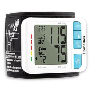 Homedics 700 Series Wrist Cuff Blood Pressure Monitor for Home Use, One-Touch Operation, Accurate Results, 2 Users, with Bluetooth Wireless Technology to The Homedics Health App (Smart)