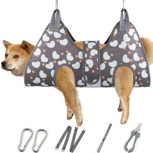 Dog Grooming Hammock with Nail Clippers/Nail Trimmers, Dog Grooming Harness for Nail Trimming, Pet Grooming Sling Helper for XL Large Dogs