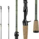 KastKing Spartacus II Fishing Rods - IM6 Graphite Blanks Casting & Spinning Rods, 2-Piece Rods with Extra Tip Section, PTS Power Transition System, KastFlex Technology, Rubber Cork Handle, 6'8"- MH Power- Fast