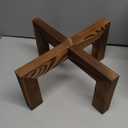 Plant Stand, Indoor/Outdoor Wood Plant Holder, Single Flower Pot Stand, Sturdy Planter Stands, Fit 5-15 Inch Pots (Walnut)