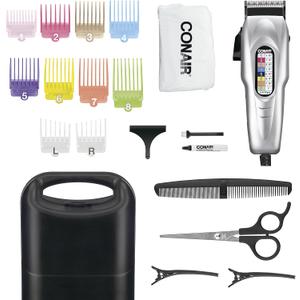 ConairMAN Hair Clippers for Men, 20-Piece Number Cut Home Hair Cutting Kit (Chrome)