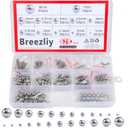 304 Stainless Steel Ball 620Pcs 1-8mm Metric Precision Assorted Loose Bicycle Bearing Steel Ball Assortment Kit12 Sizes