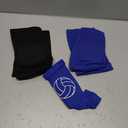 Sosation 2 Set Volleyball Knee Pads and Volleyball Arm (BLUE) Sleeves with Protection Pad Compression Forearm Wrist Guard with Thumb Hole Soft Breathable for Hitting Passing (Black, Blue)
