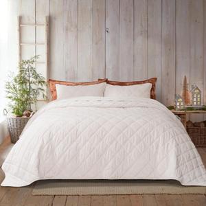 EVERGRACE Luxury Crushed Velvet Quilt Set King Size, Diamond Quilted Lightweight Velvet Comforter, Ultra Soft Oversized Bedspread Coverlet Bedding Set for All Season, with 2 Pillow Shams, Off White | Luxe Velvet, Soft, Opulent Sheen, Beautiful Colors, Oversized, Oeko-Tex Certified (KING/CAL.KING (108" x 96"))