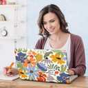 DINKY Laptop Notebook Skin Sticker Soft Cover Decal Fits 13 13.3 14 15 15.4 15.6 inch Laptop Protector Netbook PC, Easy to Apply and Remove (Colorful Abstract Flowers)
