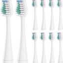 Replacement Toothbrush Heads for Waterpik Complete Care 5.0/9.0, and Compatible with AquaSonic Duo and Home Dental Center Electric Toothbruh, 10 Count(Pack of 1), White