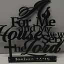 Metal Christian Wall Decor As for me and My House We Will Serve the Lord 16.5 x12.5 Inch Religious Wall Sign Scripture Black Bible Verses Family Wall Art Holy Wall Hanging Decoration for Home Inspirational Jesus Wall Plaque for Kitchen Bathroom Bedroom Hallway Faith Words Wall Pediment of God's Prayer