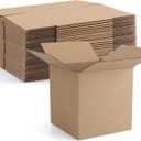 Eupako 4x4x4" Cardboard Box Mailers 25 Pack Brown Cube Corrugated Small Shipping Boxes for Mailing