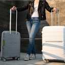 Samsonite Freeform 28-Inch Large Luggage with Dual 360 Spinner Wheels - Checked Suitcase - TSA Lock, Airline-Approved - Lightweight Durable Polypropylene Expandable Hardshell - White/Grey