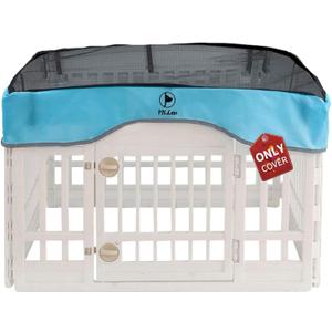 PJYuCien Dog Playpen Mesh Top Cover, Fits 36 Inch 4 Panels Regular Square Plastic Exercise Pet Pen, Adhesive Tape Connections, Blue (Note: Cover Only, Fence Not Included)