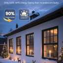 Window Candles with Sensor Dusk to Dawn Electric Corded, 9.6'' Plug-in LED Window Candle Lights with Gold Holder and 6ft Cord, Christmas Candles for Windows Decoration, UL Listed, 4 Pack