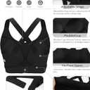 RUNNING GIRL Sports Bras for Women High Support, Adjustable Straps Hook Back Sports Bras for Women with Sewn in Pads (Black)