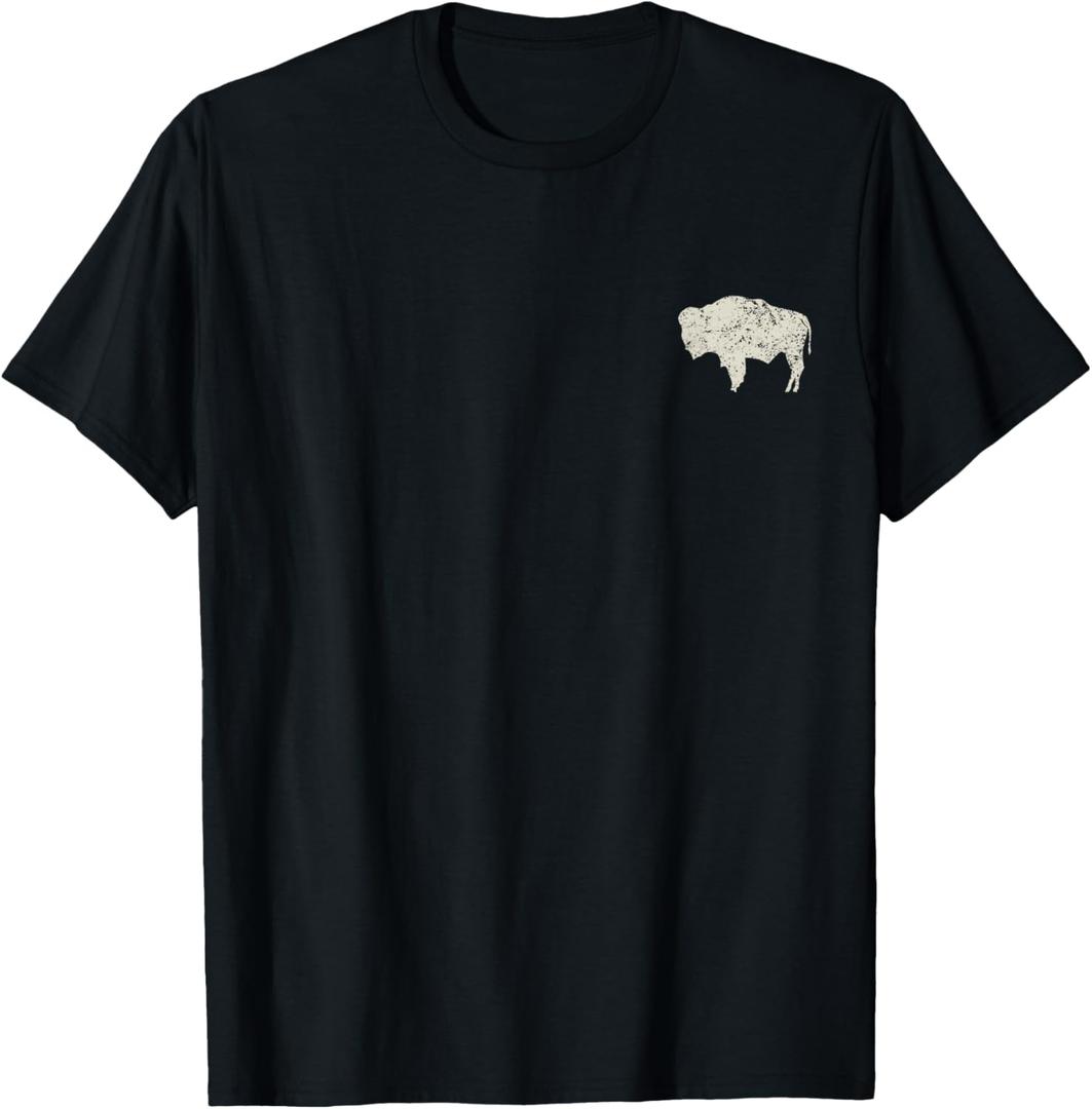 American Vintage Buffalo Men Women Silhouette Love Bison T-Shirt, Medium