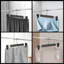 5 x 10 Pack Pants Hangers with Adjustable Non-Slip Clips Anti-Rust Hanging Hook for Trouser,Skirts,Jeans,Clothes Hangers Black