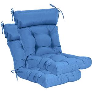 QILLOWAY Indoor/Outdoor High Back Chair Cushion,Spring/Summer Seasonal Replacement Cushions.(Marine Blue)
