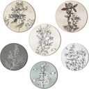 Barydat 6 Pieces Boho Plant Wall Art Decor Wooden Boho Farmhouse Rustic Bohemian Wall Hanging for Bedroom Living Room Office(Round,8 Inch, 10 Inch) (Neutral)