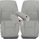 FZJDSD Gray Driver and Passenger Side Bottom and Top Lean Back Microfiber Leather Replacement Seat Covers & Armrest Cover Compatible with Lexus RX330 RX350 RX400 2004 2005 2006 2007 2008 2009