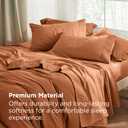 Bedsure Queen Sheet Set - 4 Pieces Soft Queen Size Sheets - Breathable & Cooling - Hotel Luxury - Easy Care Polyester Microfiber Bedding for Kids, Women, Men, Terracotta