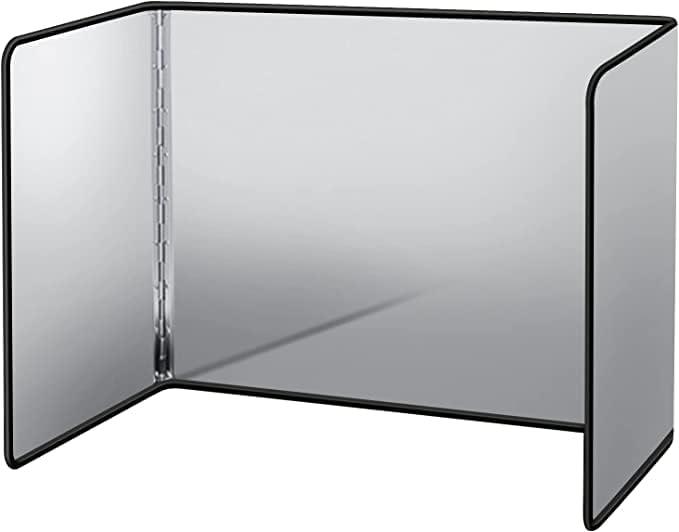 Splatter Guard for Frying Non-Stick 3 Sided Foldable Grease Splatter Screen Stainless Steel Backsplash Anti Splatter Shield Guard for Stove Screen Protector for Frying Stove Top Wall Easy to Clean - S