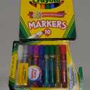 Crayola Washable Glitter Glue 9 Count with Crayola Classic Color Broad Line Markers 10 Count