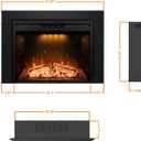 Electric Fireplace Trim Kit for 33inchFireplace Electric Inserts, Metal Construction Plates, Black-B09R1XJWZF
