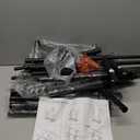 Fishat Stand Portable Black Double Rods Garment Rack with Rolling Clothes Organizer on Lockable Wheels Mobile, 48" W x 15" D x 67" H, Metal Simple Hanging Clothes with 2 Hook