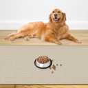 48" x 32" XXXL Largest Pet Food Mat, Silicone Dog Mats for Food and Water, Nonslip Pet Feeding Mats for Floors,Dog Cat Bowl Mat with Raised Edges, Beige
