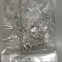 Suncalla 6 Pcs Silver Rhinestone Cross Patch Applique Crystal Cross Iron On Patches Sew on Clothing Patches for Clothes Bag Dress Jacket Repairing Mixed Size