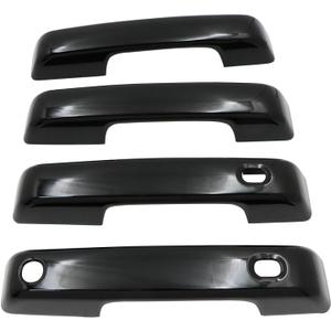 FZJDSD Gloss Black Door Handle Covers with Smart Key Cutout Compatible with Ford F250 F350 Super Duty 2023 2024 2025, 4pcs Gloss Black Car Exterior Outside Door Handle Cover Decor Trim