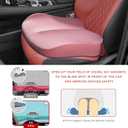 Car Seat Cushion, Ergonomic Memory Foam Auto Booster Seat Pad with Nonslip Bottom, Comfortable Vehicle Cushion for Short People Driving Fit for Sedan Truck SUV, Car Accessories (Pink)