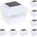 GreenLighting Standard #1 4x4 Solar Post Cap Lights - 4x4 Post Caps for 4x4 Nominal Wood, Vinyl/PVC Fence Solar Post Lights Outdoor Waterproof - Solar Deck Post Lights (White, 8 Pack)
