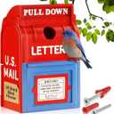 Muldale Outdoor Mailbox Birdhouse Resin Weather-Resistant Wild Bird House for Backyard Garden Dcor (9) Mailbox Style Bird Nesting Box for Small Birds