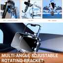 leechio 1 PC Dashboard Cell Phone Holder, 360 Degree Rotating Dashboard Phone Holder, Multifunctional Anti-slip Center Console Navigation Bracket, Suitable for 4-7 Inch Mobile Phones (Black)