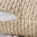 MIULEE Pack of 2 Decorative Lumbar Throw Pillow Covers 12x20 Inch Soft Boho Striped Textured Corduroy Pillow Covers Modern Farmhouse Home Decor for Couch Bed Sofa Living Room Beige