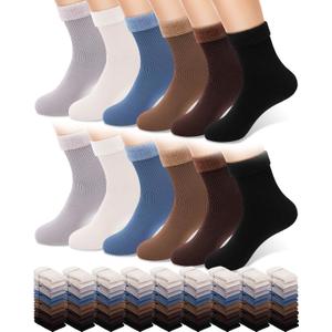 Xuhal 30 Pairs Winter Warm Thermal Socks Bulk for Men Women Crew Boot Socks Thick for Cold Weather (Elegant Colors)