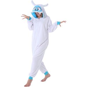 dressfan Animal Snow Monster Onesie Monster Costume Monster Pajamas Cosplay Costume (Large, White)