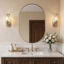 ANDY STAR 24"x36" Champagne Bronze Oval Bathroom Mirror for Wall,Pill-Shape