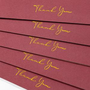 Crisky 50 Pack Thank You Cards With Envelopes & Stickers, Printable Ivory Thank You Cards for Wedding/Bridal Shower/Baby Shower/Business/Graduation (Burgundy)