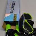 Greatever Dry Snorkel Set,Panoramic Wide View Anti-Fog Scuba Diving Mask,Professional Snorkeling Gear for Adults Kids (Large, Black Lime Green)