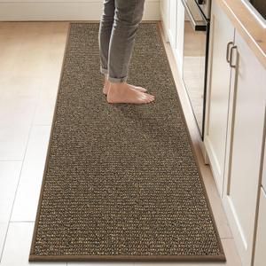 BEQHAUSE Kitchen Runner Rugs 24"x84", Non-Slip Kitchen Mats for Floor, Super Absorbent and Stain Resistant Kitchen Rug, Machine Washable Rugs for Kitchen, Hallway, Laundry & Sink, Brown