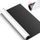 Relaxweex 24 Inch x 10 ft x 30 Mil Extra Large Adhesive Magnetic Sheet Roll Not Printable Adhesive Backing Cut and Customize Flexible Sheets Blank White Surface Magnetic Sign for Craft Photo Craft