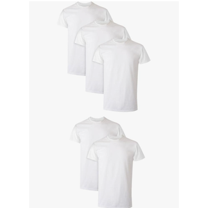 Men's Performance Undershirt, X-Temp Moisture-Wicking Crewneck, White 5-Pack Size Medium, White 