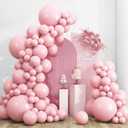 RUBFAC 135pcs Baby Pink Balloons Different Sizes 18 12 10 5 Inch for Garland Arch, Light Pastel Pink Latex Balloon for Wedding Birthday Party Baby Shower Gender Reveal Anniversary Decorations