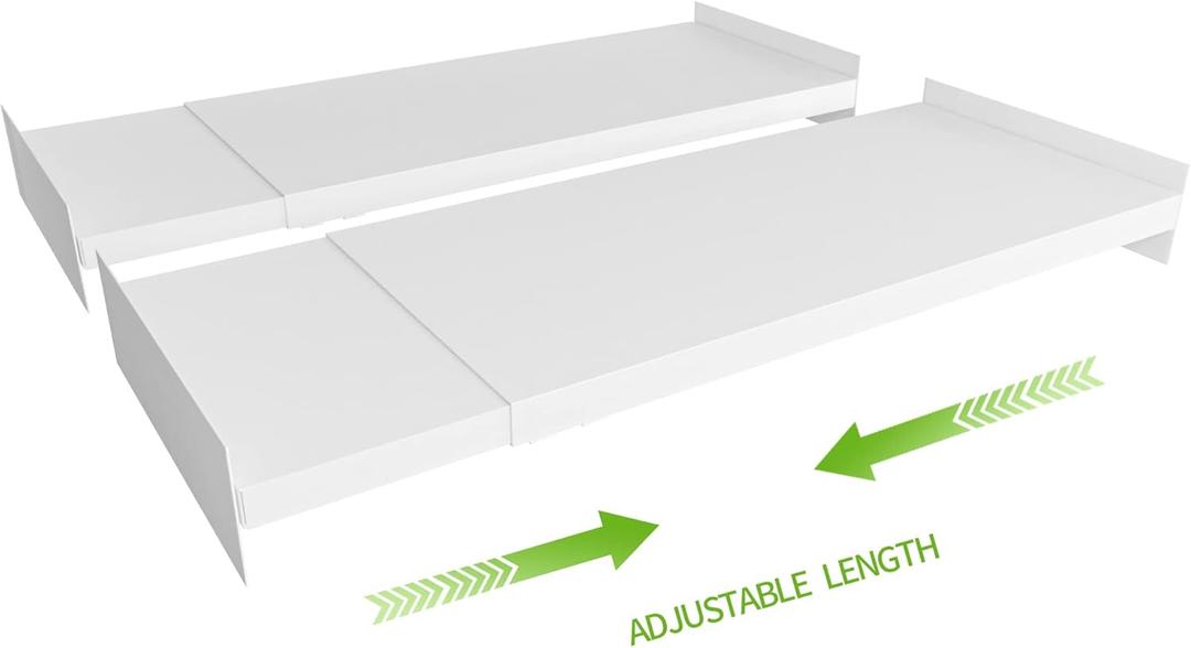 Expandable Closet Shelf Organizer, Adjustable Shelves Organizer, Storage Shelving Rack DIY Divider RV Separator for Cabinet Pantry Wardrobe Cupboard Kitchen, 2 Pack, XXL