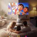[ Ultra Short Throw & Built-in Apps ] Android 14 Smart Projector with WiFi and Bluetooth, 1080P FHD HDR10, Auto Focus/Keystone, Mini Portable Projector Support Power Bank for Bedroom/Outdoor, White