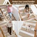 COSY HOMEER Edging Stair Treads Non-Slip Carpet Mat 28inX9in Indoor Stair Runners for Wooden Steps, Edging Stair Rugs for Kids and Dogs, 100% Polyester TPE Backing(4pc, Beige)