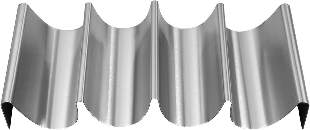 PRETYZOOM Stainless Steel Taco Holder Stand Multi-Slot Burrito Rack Oven Safe Space-Saving Taco Prep Rack for Home Kitchen Dining and Parties