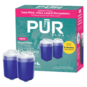 PUR PLUS Faucet Mount Replacement Filter 2Pack, Genuine PUR Filter, 3in1 Powerful, Natural Mineral Filtration, Lead Removal, 6Month Value, Blue (RF99992)