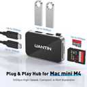 6-Port Dock for Mac mini M4/ M4 Pro | 10Gbps High-Speed Mac mini Hub Adapter with 2*USB-A/ 2*USB-C/SD TF 3.0 Card Reader | Compact One-Piece Design | Plug & Play