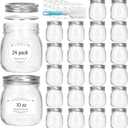10 oz Glass Mason Jars, 24 Pack Regular Mouth Glass Canning Jars with Silver Aluminum Lids and Bands, Airtight Jam Jars for Food Storage, Pickling, Fermenting, Honey, Jelly, DIY Candles Decor